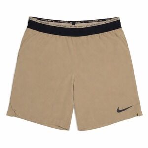 Nike Pro Shorts Mens Medium Khaki Tan Dri-FIT Flex Rep Training Woven DD1700-247